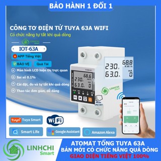  Công Tơ Điện Tử Wifi Tuya 63A Chống Rò Rỉ Điện Bảo Vệ Quá Dòng Quá Tải Đo Điện Năng Tiêu Thụ 