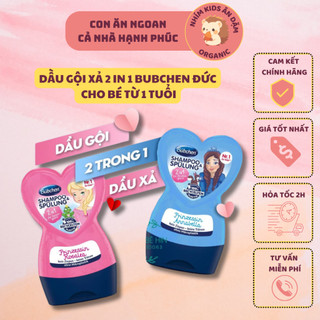 Dầu gội xả 2in1 Bubchen trái tim hồng/xanh 230ml cho bé gái