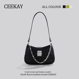  SẴN HÀNG  Túi Ceekay chính hãng | Túi xách nữ cao cấp quai xích kẹp nách dập vân khóa - Full box - CK07 