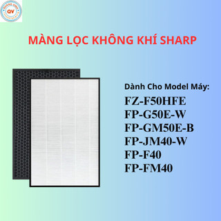 Màng lọc không khí sharp fz-f50hfe, fp-jm40v-b, fp-j40e-w, fp-g50e-w, fp-gm50e-b, fp-f40, fp-fm40.