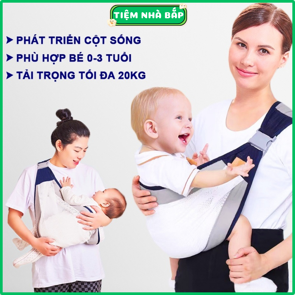 Địu vải cho bé dạng lưới thông thoáng gọn nhẹ cho bé 0-36 tháng tuổi