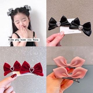 Kẹp tóc nơ hai bên tai dễ thương cho bé và người lớn (kẹp nơ cho bé gái)