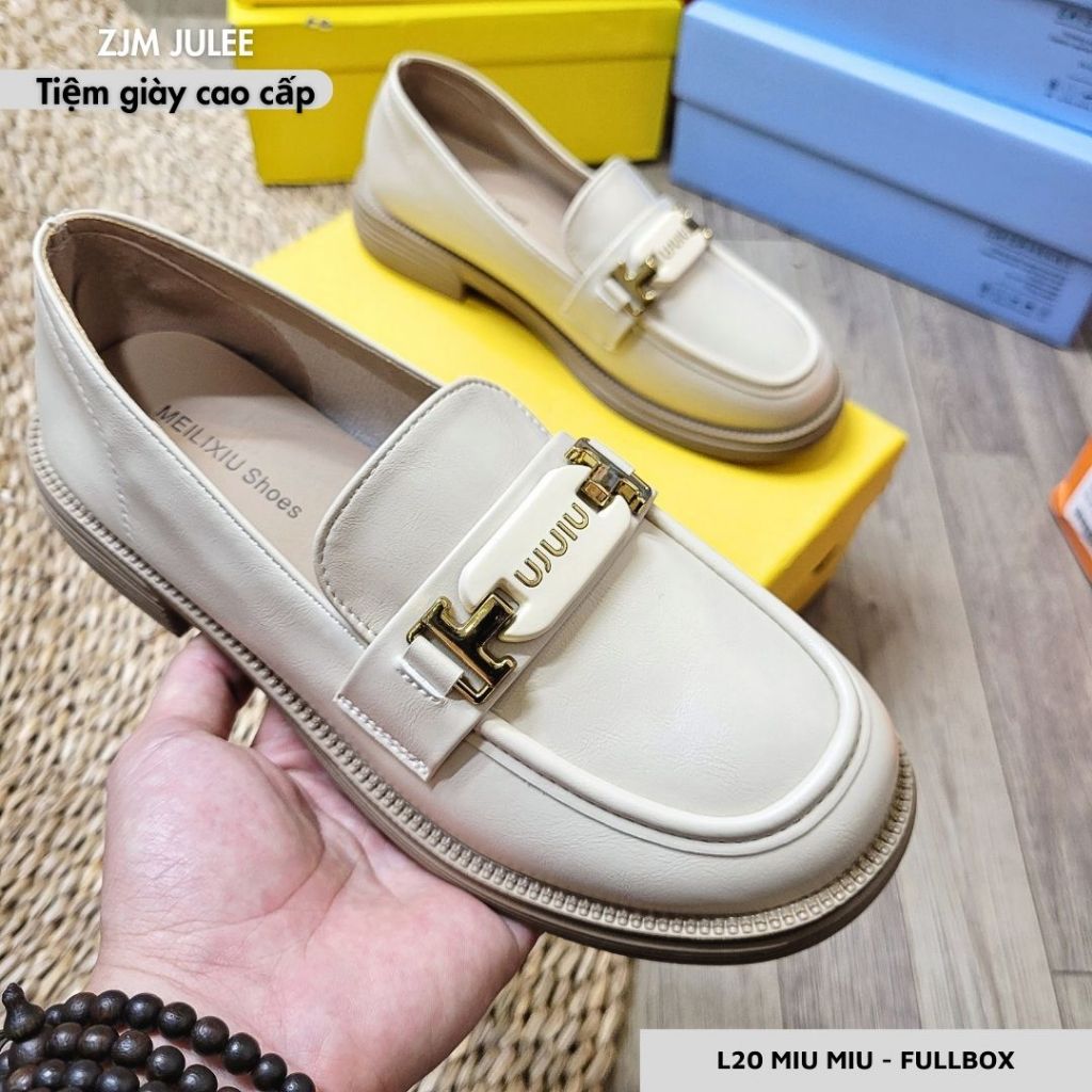 Giày Loafer nữ đế cao PD-L fullbox bản da cao cấp - Giày búp bê nữ xinh xắn