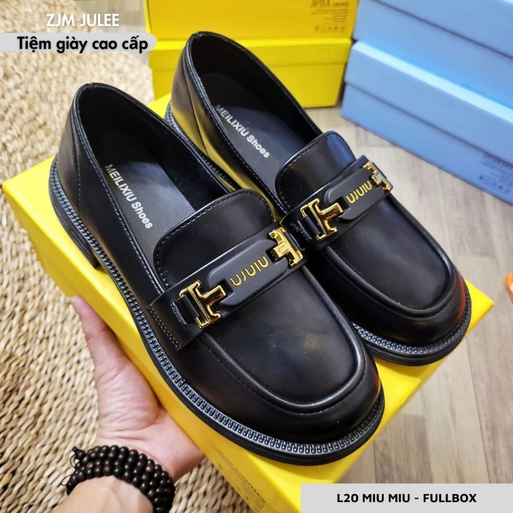 Giày Loafer nữ đế cao PD-L fullbox bản da cao cấp - Giày búp bê nữ xinh xắn