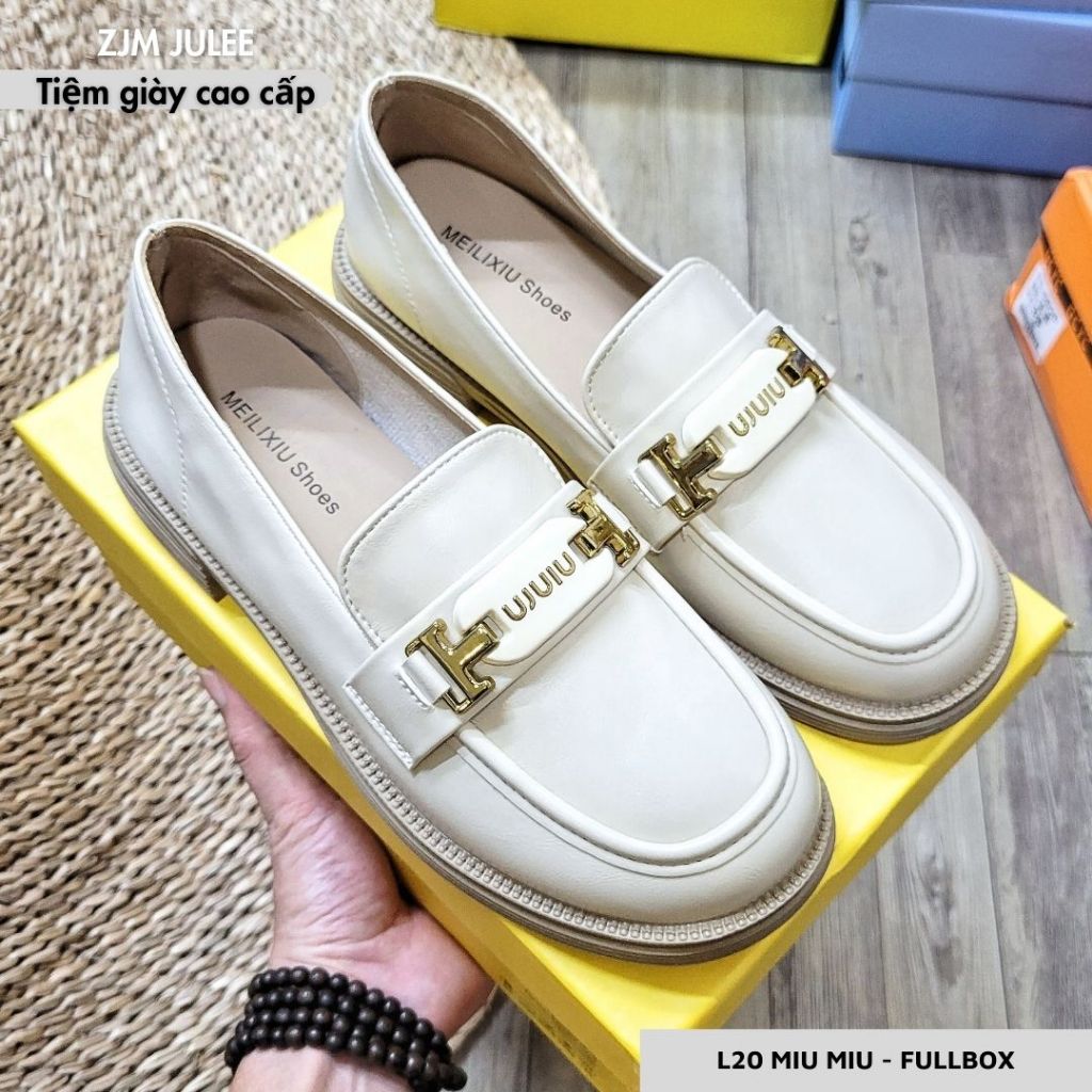 Giày Loafer nữ đế cao PD-L fullbox bản da cao cấp - Giày búp bê nữ xinh xắn