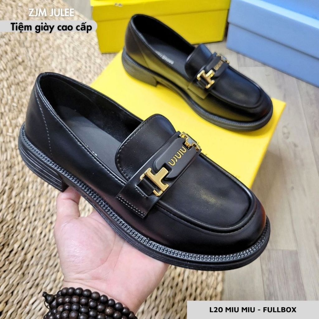 Giày Loafer nữ đế cao PD-L fullbox bản da cao cấp - Giày búp bê nữ xinh xắn