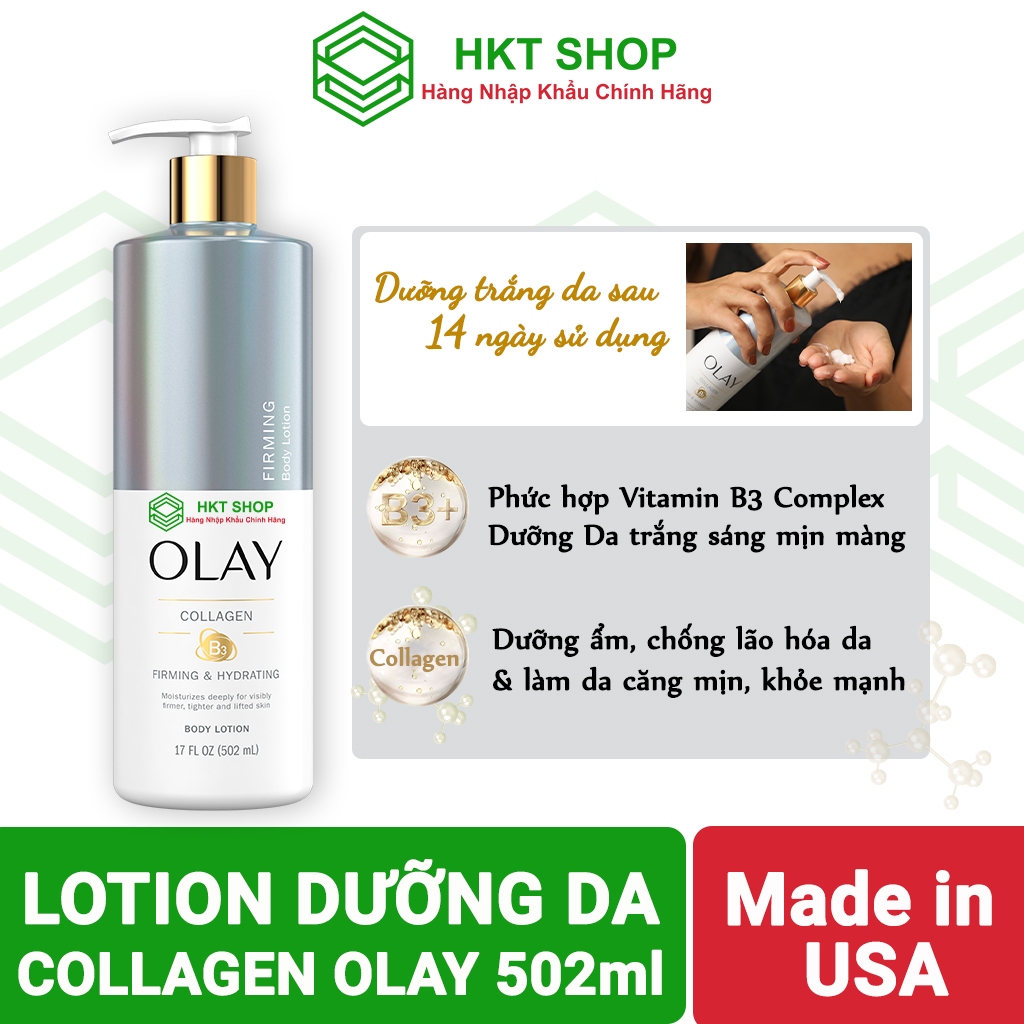 Kem Sữa Dưỡng Thể OLAY COLLAGEN B3 Body Lotion 502ml Mỹ_HKT shop