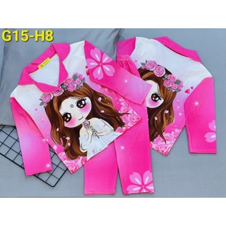 Mã g15 size 8-20kg bộ pizama bé gái thun lạnh 3d