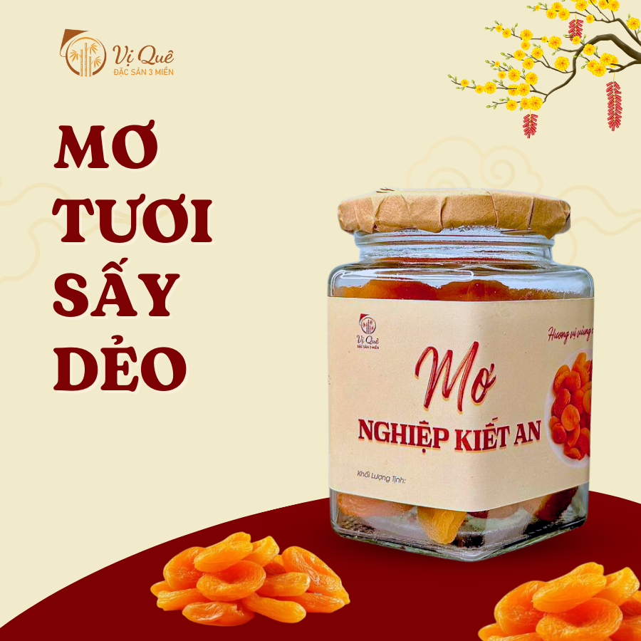 Mơ Sấy Dẻo - Lọ Nhựa nhỏ-duoc-ban-tai-Vị Quê - Quà Tặng Đặc Sản