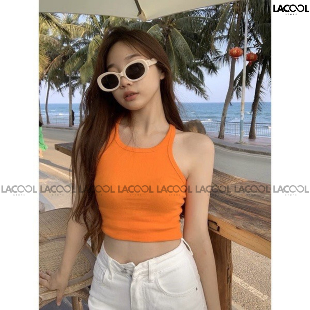 Áo Ba Lỗ Croptop Nữ Thun Tăm LACOOL Siêu Mềm Mát Thoáng Khí, Dáng Crop Khoe Body Có 5 Màu Basic Cho Nàng Lựa Chọn LA16 | BigBuy360 - bigbuy360.vn