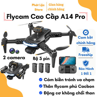 PIycam Mini, Flaycam Giá Rẻ, Máy Bay Không Người Lái P14 Pro Camera Kép 4K Full HD, Cảm Biến Tránh Va Chạm