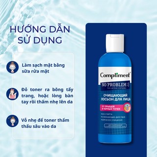 Toner Compliment No Problem Cấp Ẩm, Kiềm Dầu, Mờ Thâm 200ml