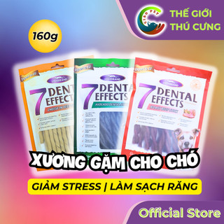 [160g] Thức Ăn Cho Chó - Xương gặm/ Thanh nhai cho chó 7 Dental Effects (Full vị) (Bò, Bơ, Sữa, Cá hồi & Rau)