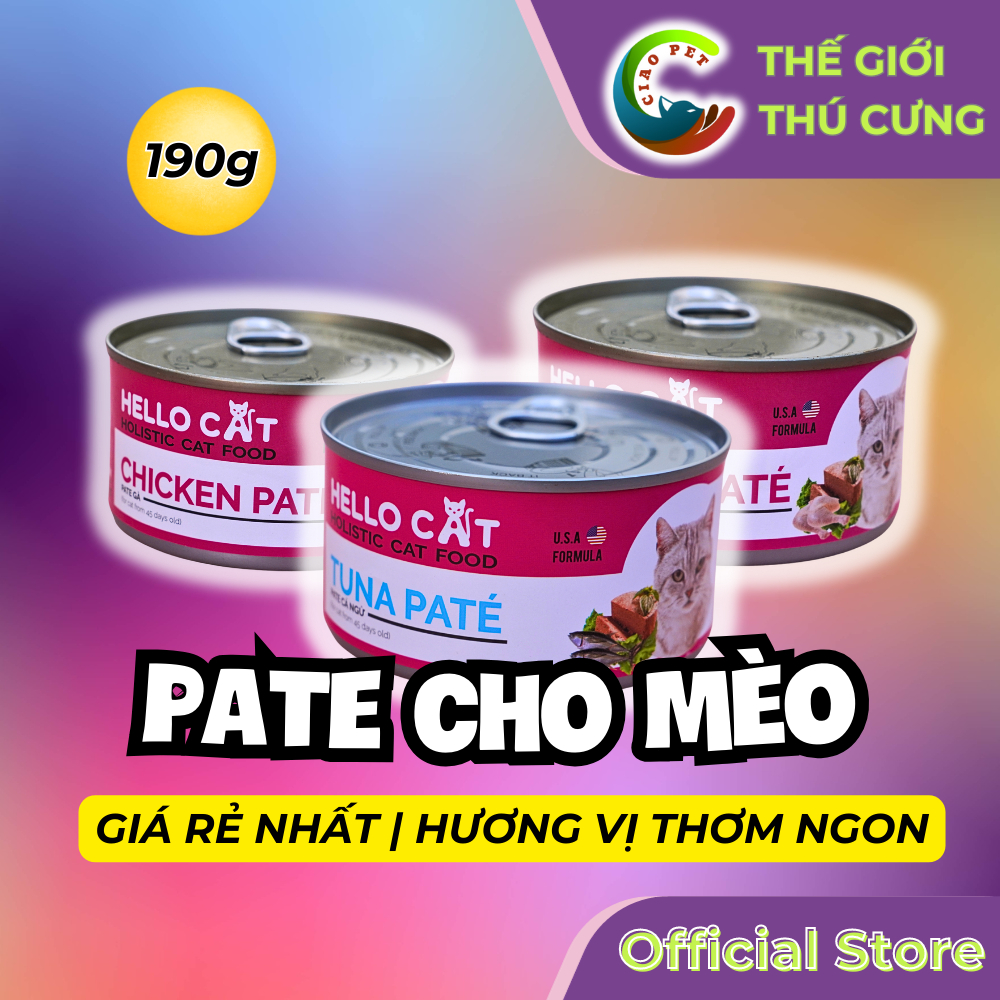 [190g] Pate cho mèo Hello Cat (Pate tươi, pate cho mèo giá rẻ)