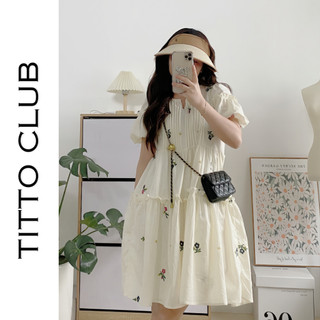 Váy Babydoll Linen Xếp Ly Hoa Nhí - Titto Closet