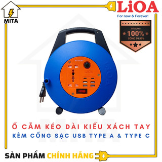 Ổ cắm điện lioa kiểu xách tay có cổng usb dây dài 10m công suất 10a và 15a - mita