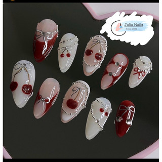 Nailbox cherry nổi mix hạt bi