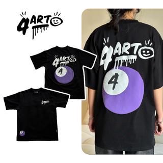 Áo thun 4ART BALL4 BILLIARD Cotton 2 chiều 235gsm Hình in nổi Oversized Unisex Màu Đen