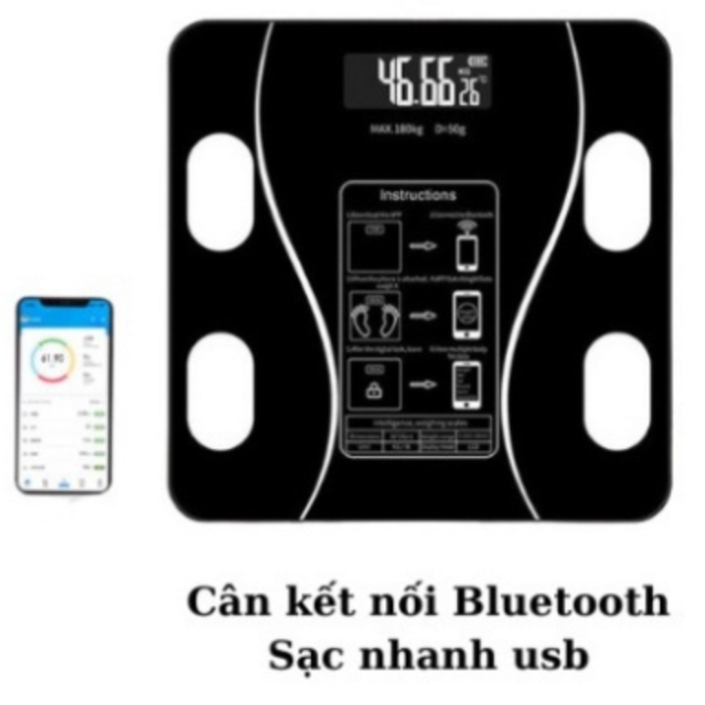 Cân Điện Tử Có Kết Nối Bluetooth Phân Tích Chỉ Số Cơ Thể Hiển Thị Nhiệt Độ