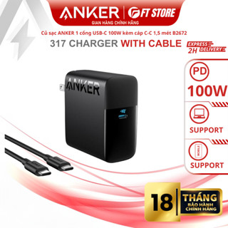 Củ sạc nhanh ANKER 317 A2672 B2672 100W kèm cáp type C sạc cho laptop, máy tính bảng, điện thoại có PPS PD QC - BH18TH