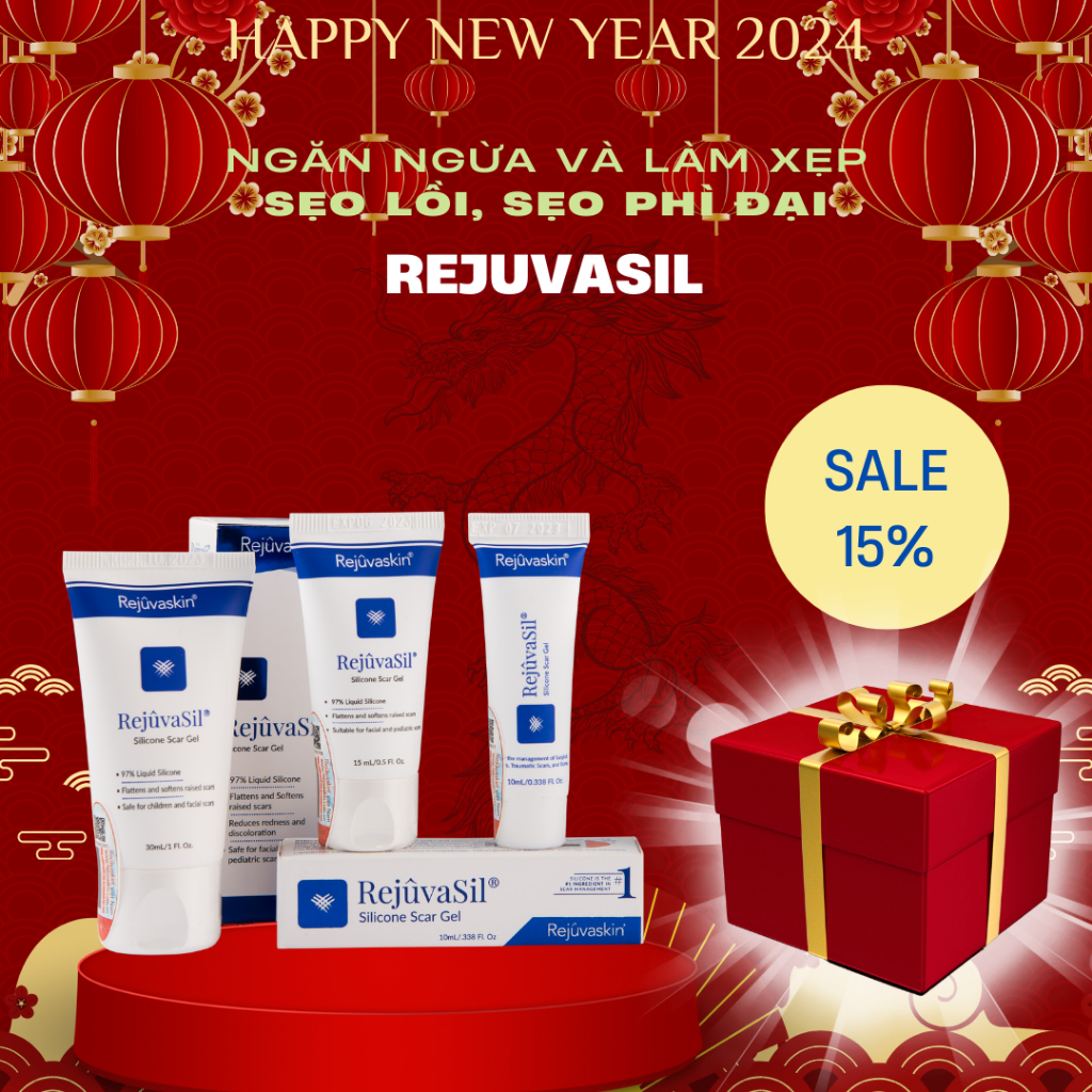 Gel Xóa Sẹo Lồi, Sẹo Phì Đại RejuvaSil Silicone Scar 10ml/15ml/30ml của Rejuvaskin