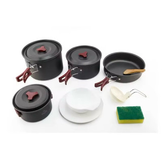 Bộ nồi nhôm cắm trại camping gấp gọn WIDESEA bộ nồi 8 món và bộ nồi 13 món