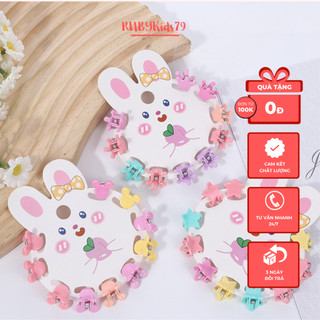 Kẹp tóc càng cua mini, kẹp tóc bé gái đáng yêu rubykids79 set 10 kẹp cho bé nhiều màu sắc dễ thương