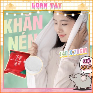 Khăn Vải Cotton Nén Khăn Tắm Size Lớn Nén Nhỏ Đi Du Lịch Tiện Lợi L2477