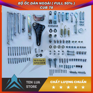 Bộ ốc xe cub 78-81-82 hàng cao cấp - xi mạ ánh màu- hàng tiêu chuẩn giả zin full dàn ngoài 90%