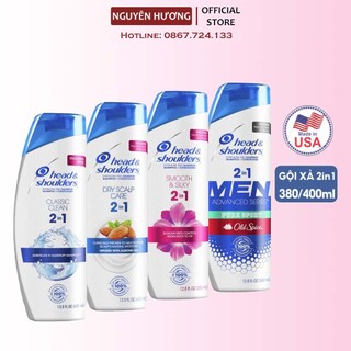 Dầu gội xả head & shoulders mỹ 2in1 nhiều mùi hương 380/400ml