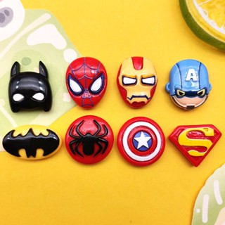 [tặng keo] Set 8 charm Marvel - iron man, người nhện loại bóng - Set sticker3D DIY  trang trí điện thoại, dép cros