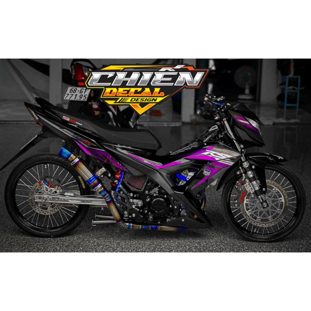Tem rời xe sonic 150  mẫu tem RS 2024 đen tím