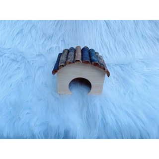 nhà ngủ mái gỗ mộc cho hamster