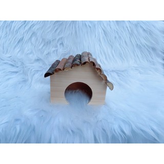 nhà ngủ mái gỗ mộc cho hamster