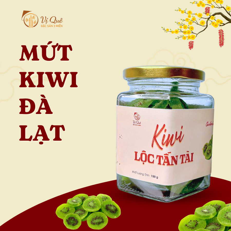 Mứt Kiwi  - Lọ Thủy Tinh-duoc-ban-tai-Vị Quê - Quà Tặng Đặc Sản