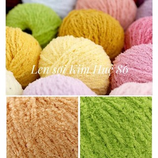 Len bông xù Baby sợi 3mm cuộn 50g