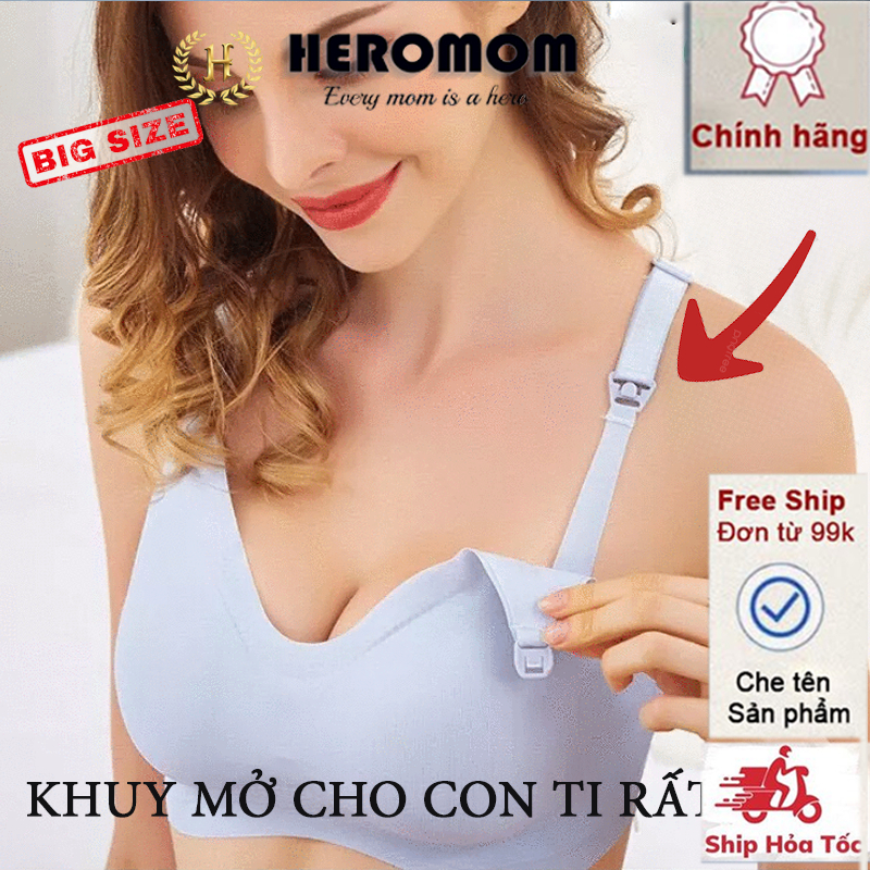 Áo lót ngực bầu cho con bú SU ĐÚC không gọng Nâng Ngực Chống Chảy Xệ Bigsize HEROMOM