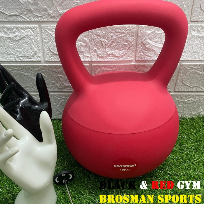 TẠ ẤM 10KG CAO SU MỀM BROSMAN CAO CẤP / TẠ BÌNH VÔI CAO SU MỀM 10KG BROSMAN NHẬP KHẨU MÀU ĐỎ