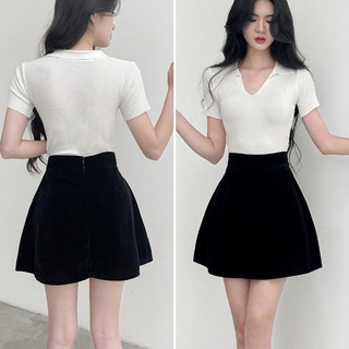 Chân váy Chữ A nhung có lót quần
