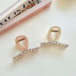 Kẹp tóc dáng xoắn đính đá trái tim Modleaf Cubic heart midi pin Hàn Quốc