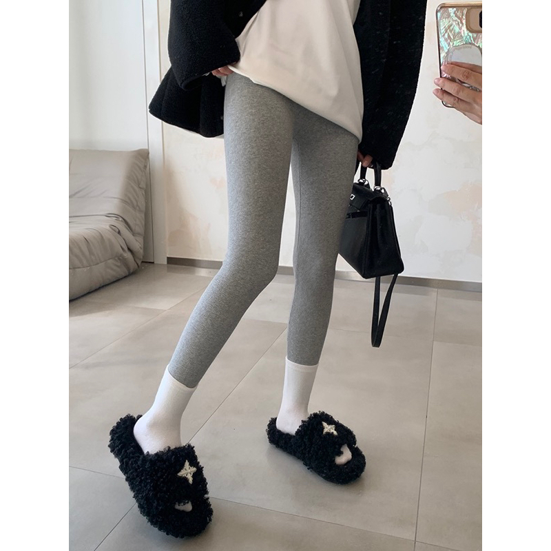 Quần legging tăm co dãn cạp trơn