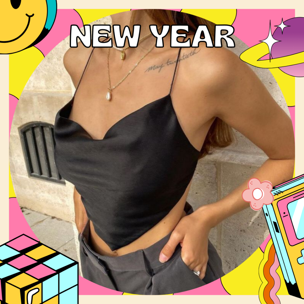 Áo yếm lụa mặc nhiều kiểu hở lưng sexy Linari A7