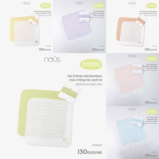 Nous new set 5c khăn sữa sợi tre bamboo 100% -nous nhiều mẫu chính hãng