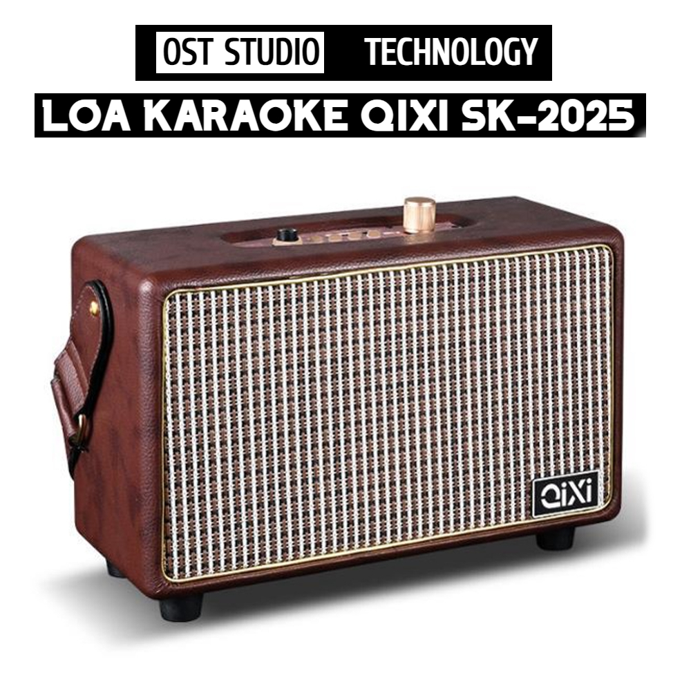 Loa Bluetooth Qixi SK-2025. Âm Thanh Hay Siêu Đỉnh Tích Hợp Cổng Micro 6.5 Karaoke Micro Không Dây. 