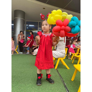 ĐẦM SMOCK ĐỎ ĐÍNH NGỌC