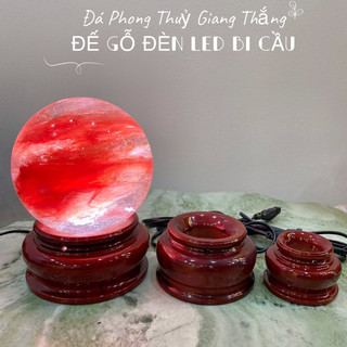 Đế gỗ đèn led đựng bi cầu phong thuỷ
