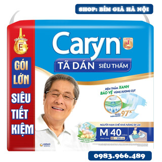 Tã già Caryn M40 L40 miếng siêu thấm hút. rãnh thấm kim cương. chống tràn