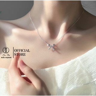 dây chuyền  bạc ta hình nơ liền mặt cho nữ