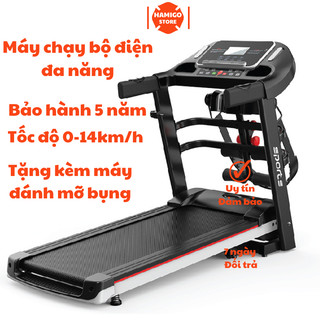 Máy chạy bộ điện đa năng HAMIGO SPORT130 tốc độ 14km kèm máy đánh mỡ bụng tập tại nhà