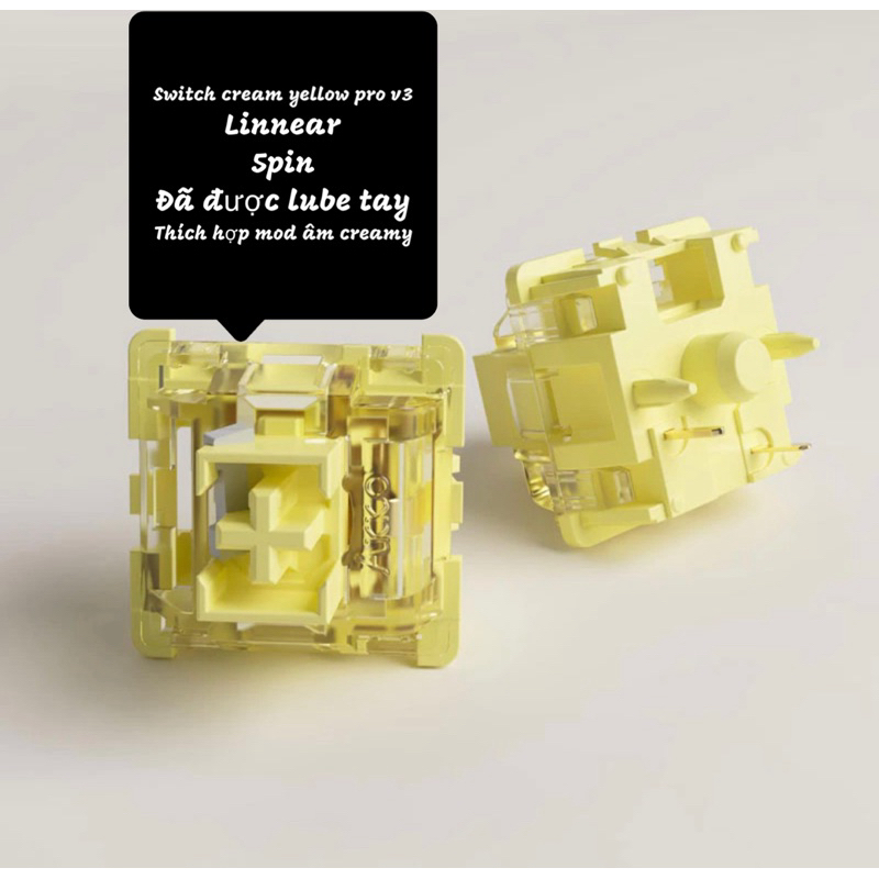 Switch Linnear cho bàn phím cơ Akko Cream Yellow/Blue Pro V3 / Leobog  Âm creamy đã lube tungcustom